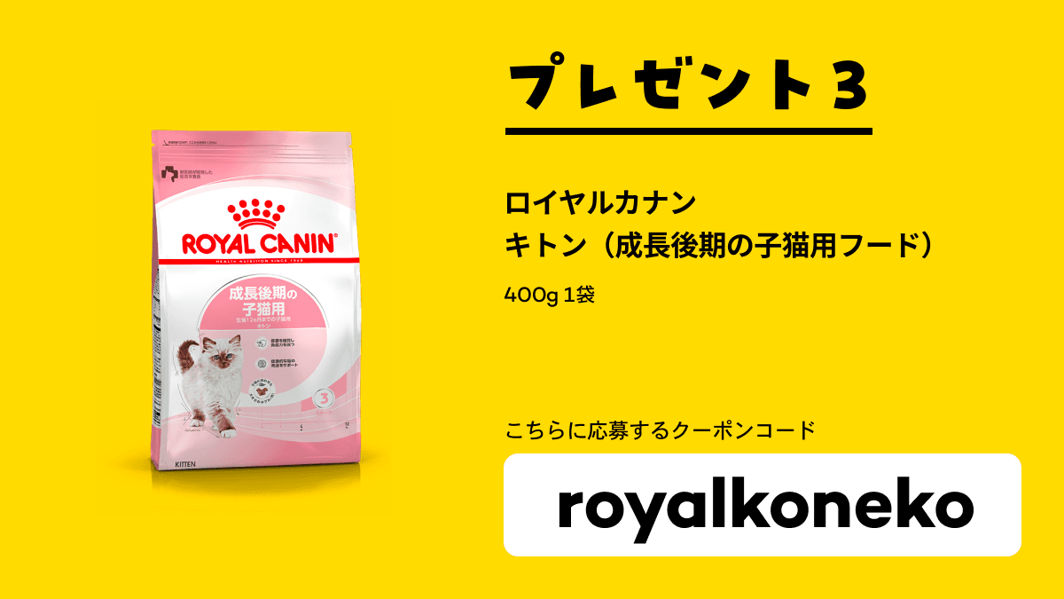 プレゼント3 ロイヤルカナン キトン(成長後期の子猫用フード 400g)【royalkoneko】