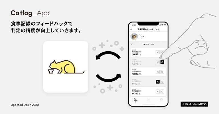 Catlog_App 食事記録のフィードバックで判定の制度が向上していきます｡